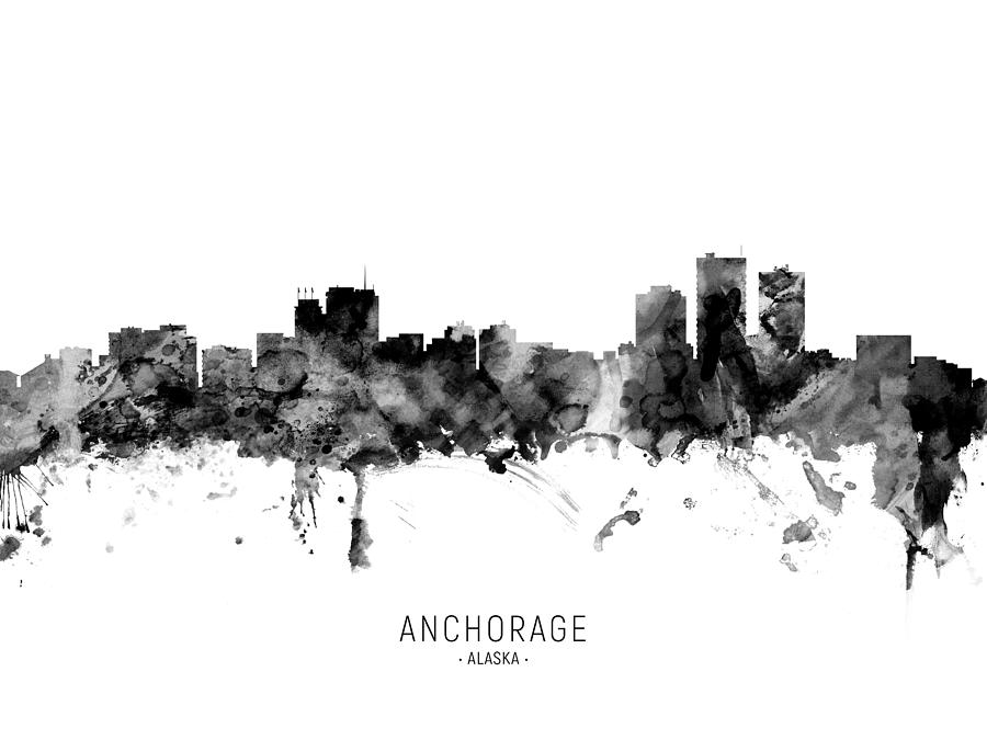 Anchorage Alaska Skyline #8 Digital Art by Michael Tompsett