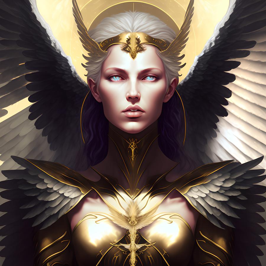 Archangel Uriel - Angel of Light, Generative AI Illustration Digital ...