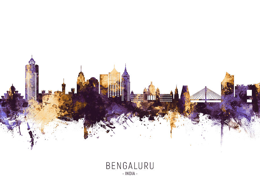 Bengaluru Skyline India Bangalore #8 Digital Art by Michael Tompsett