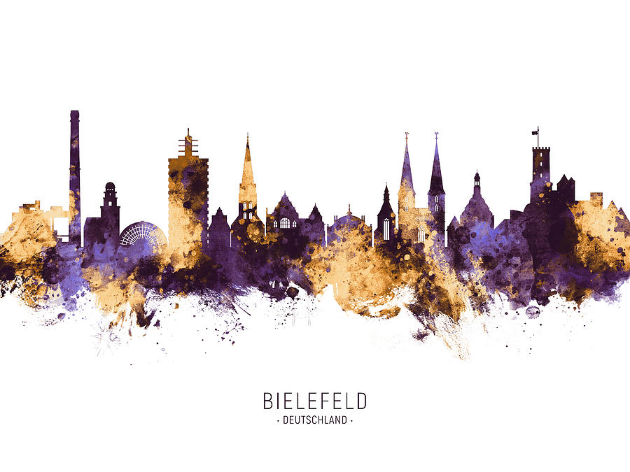 Bielefeld Germany Skyline #8 Digital Art by Michael Tompsett