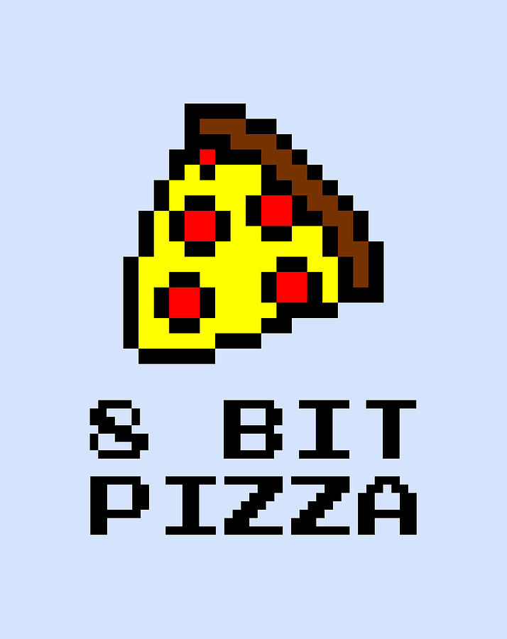 8 Bit Pizza Computer Humor Digital Art by Matthias Hauser