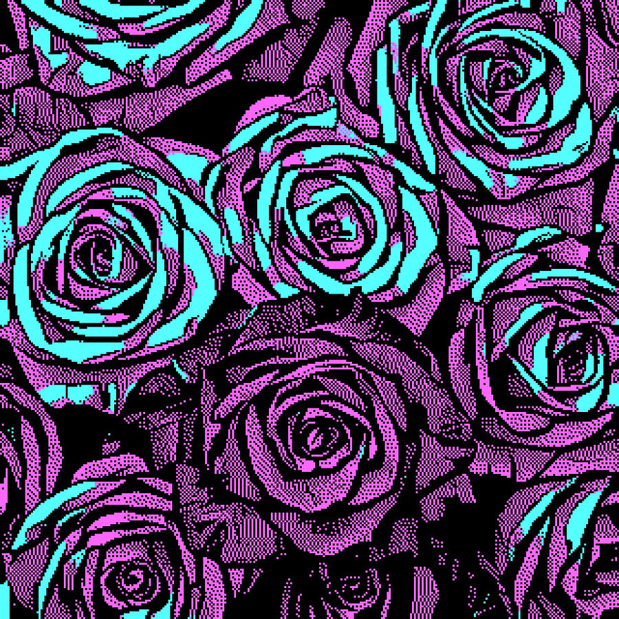 8 Bit Roses Digital Art by Aleksandar Djordjevic