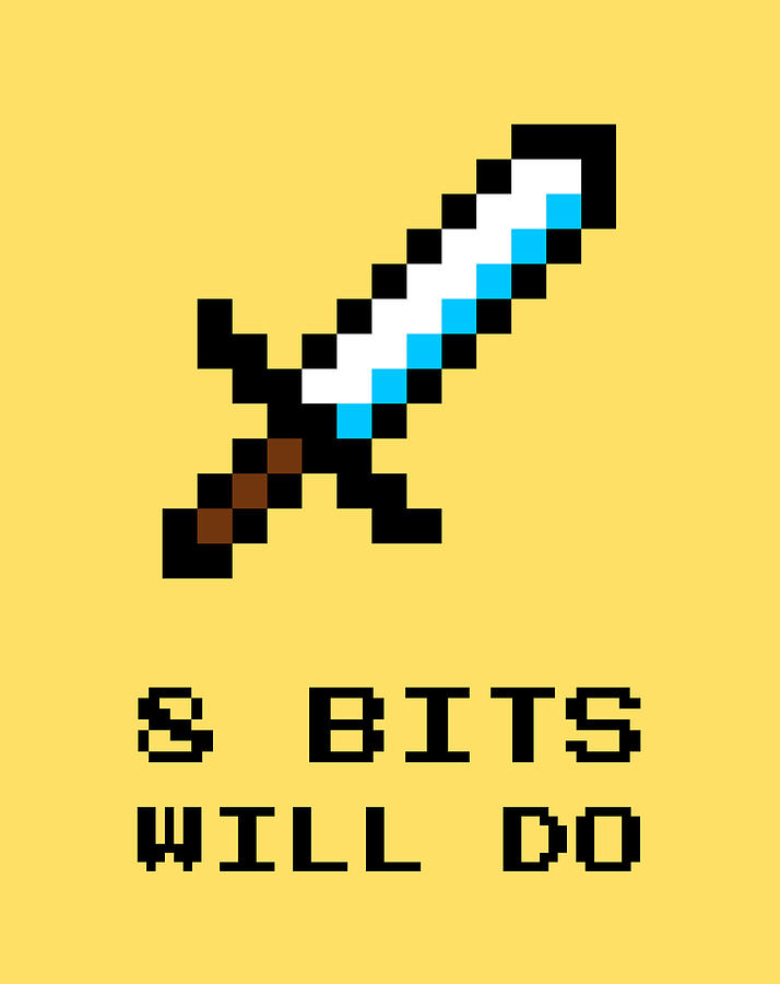 8 Bits Will Do Retro Computer Gamer Humor 01 Digital Art by Matthias Hauser