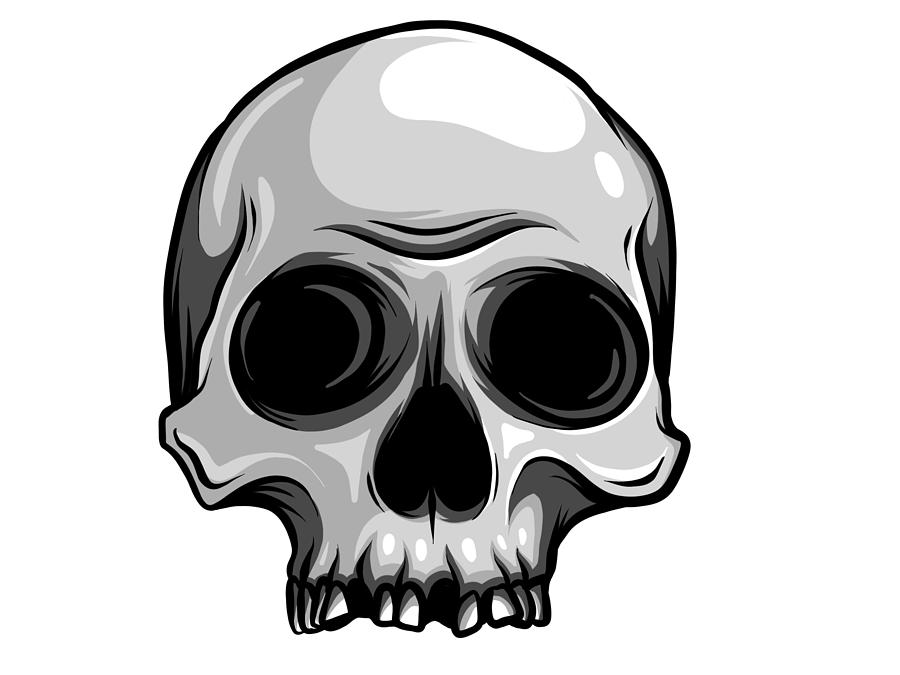 Black & White Skeleton Skull Hand