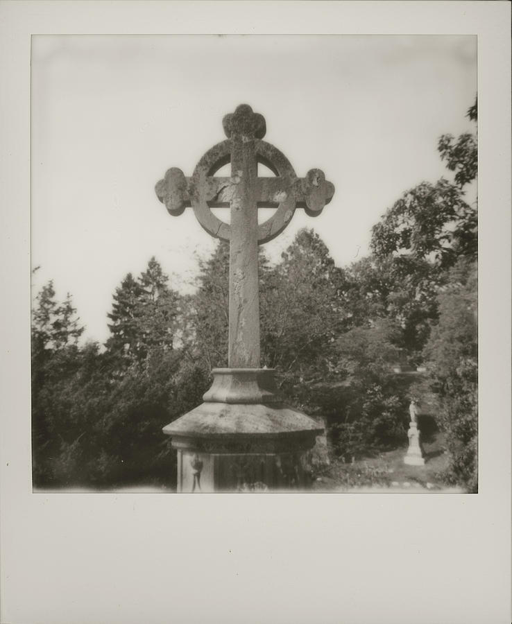 Black and White Polaroid 600 Spring Grove Cemetery Cincinnati Ohio  #8 Photograph by Dave Morgan