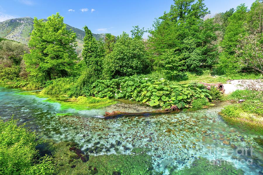 Blue Eye water spring of Albania #8 Digital Art by Benny Marty