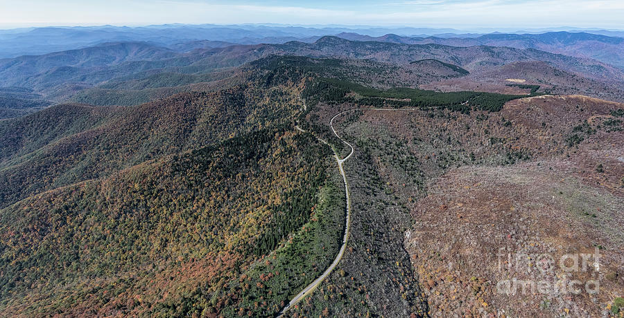 Blue Ridge Parkway Aerial View with Autumn Colors #8 Photograph by David Oppenheimer