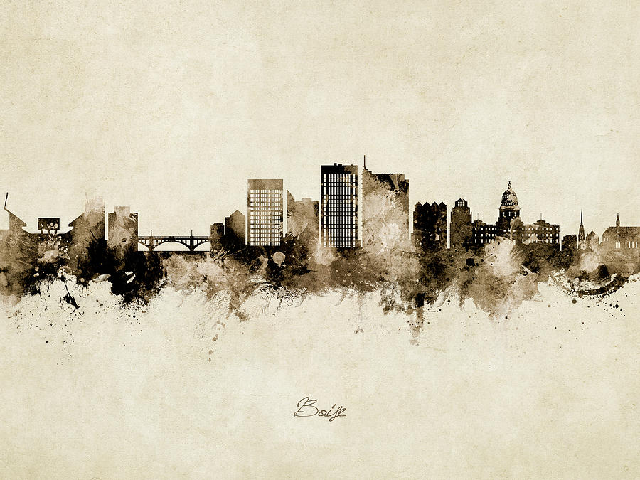 Boise Idaho Skyline #8 Digital Art by Michael Tompsett