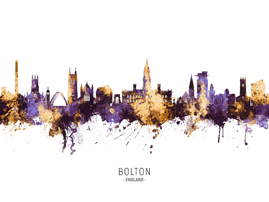 Bolton England Skyline #8 Digital Art by Michael Tompsett