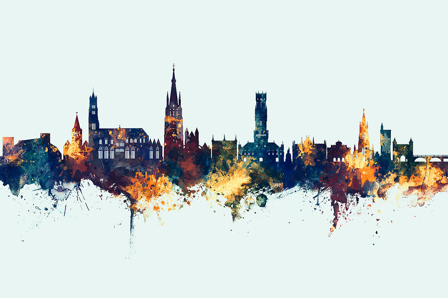 Bruges Belgium Skyline #8 Digital Art by Michael Tompsett