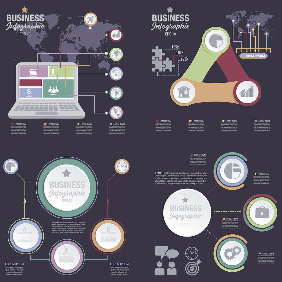 Business Infographic template With 3D Circles And Iocns #8 Drawing by Diane555
