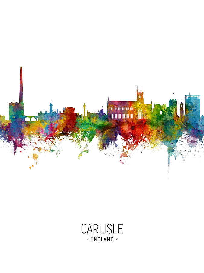 Skyline Digital Art - Carlisle England Skyline #8 by Michael Tompsett