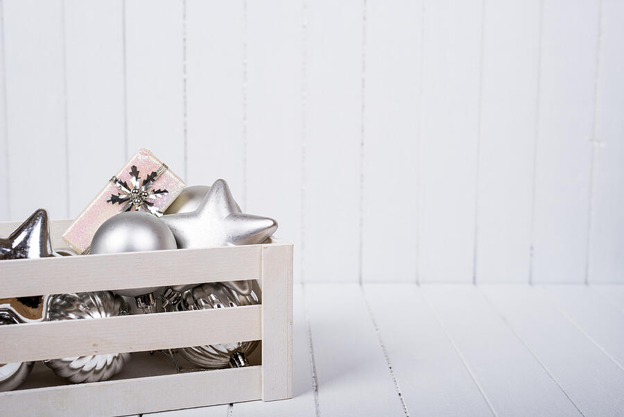 Christmas decoration over white background - selective focus, copy space #8 Photograph by DiyanaDimitrova