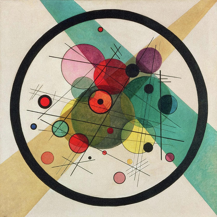 Primary Colors Painting - Circles In A Circle by Wassily Kandinsky  by Mango Art