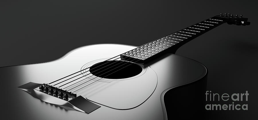 Classical acoustic guitar in black and white. #8 Photograph by Michal Bednarek