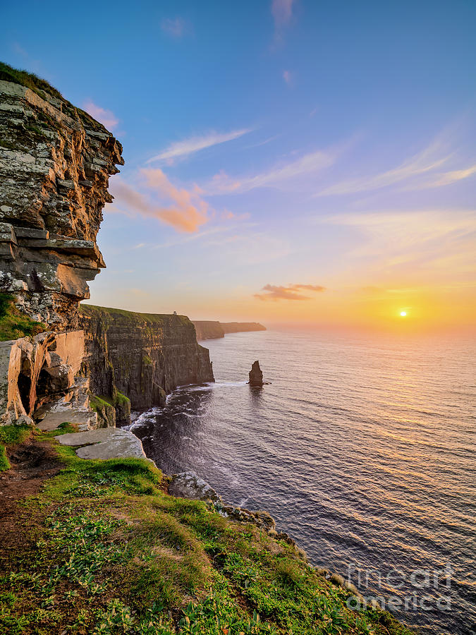 Cliffs Of Moher At Sunset, County Clare, Ireland Photograph By Karol ...