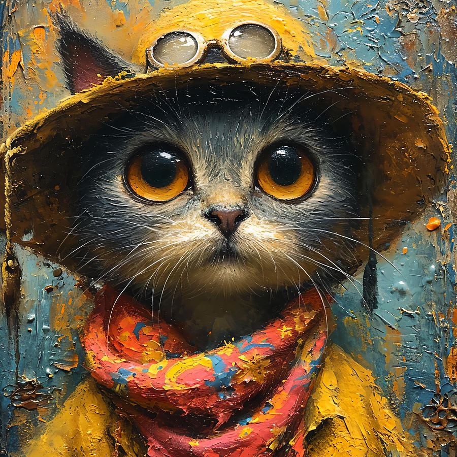 Cute Cat #8 Digital Art by SampadArt Gallery - Fine Art America