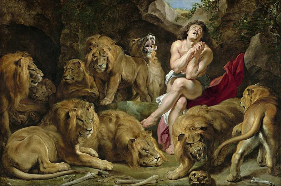 European Artists Painting - Daniel in the Lions Den #18 by Peter Paul Rubens
