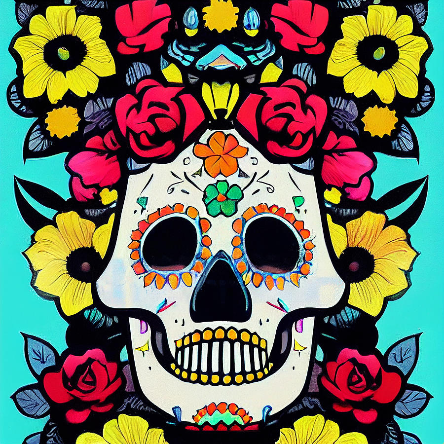 Day of the Dead - Dia de los Muertos Mixed Media by Sampad Art - Fine ...