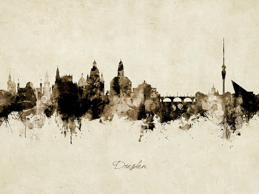 Dresden Germany Skyline #8 Digital Art by Michael Tompsett