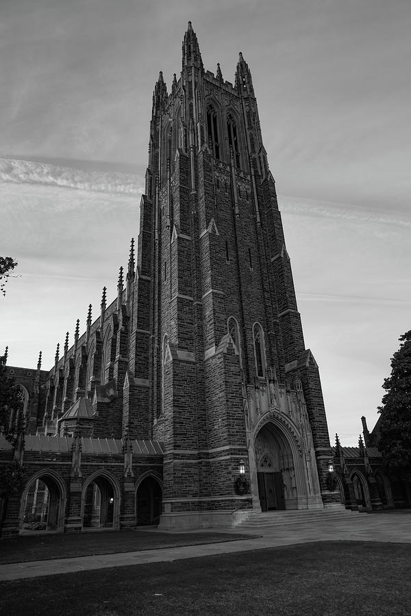 Duke University Chapel in black and white #8 Photograph by Eldon McGraw
