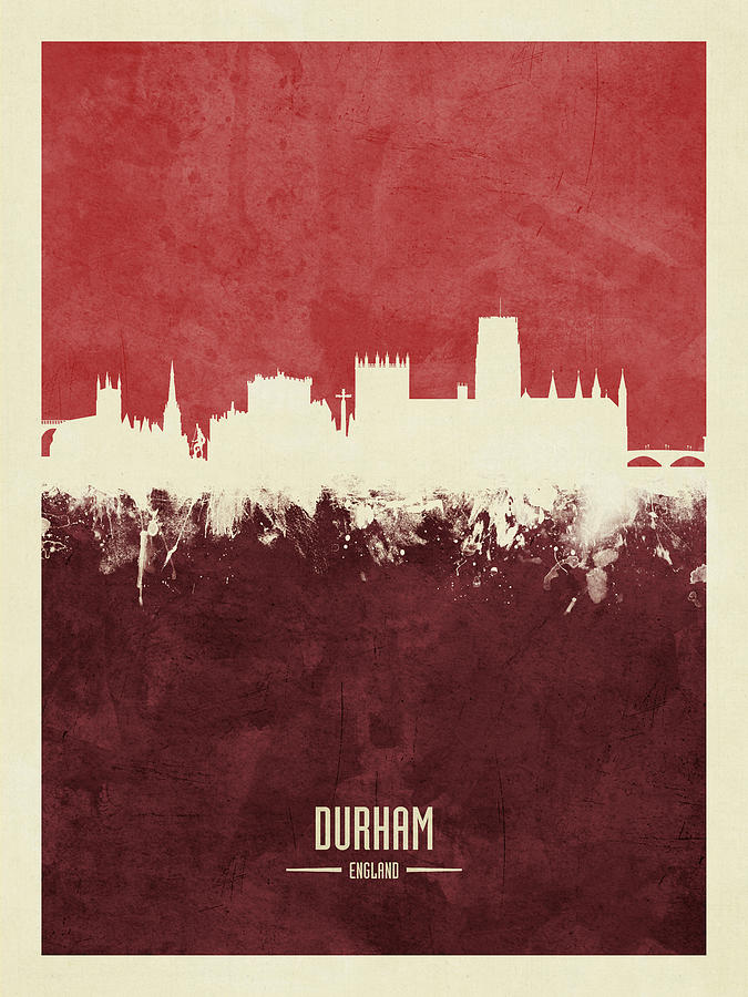 Durham Digital Art - Durham England Skyline #8 by Michael Tompsett