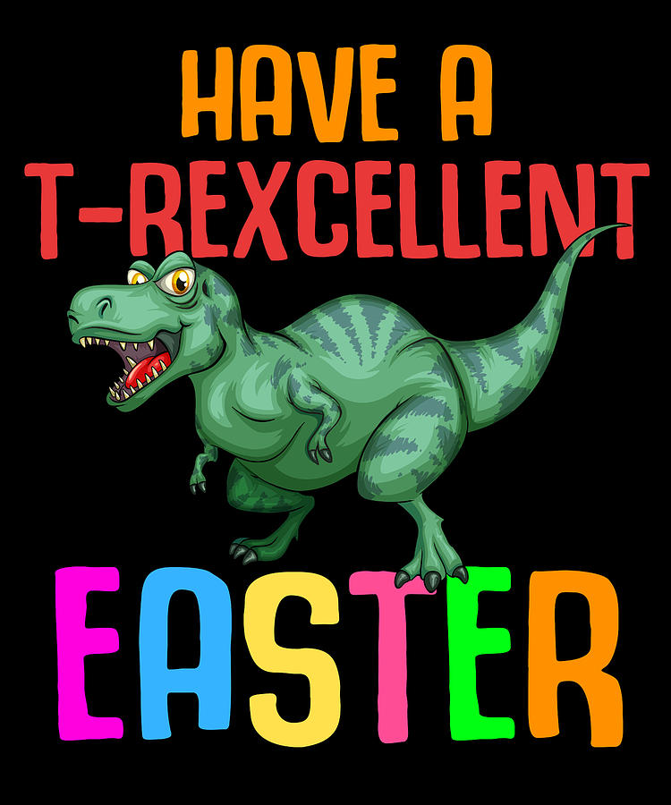 Easter Digital Art - Easter T-rex Dinosaur Rabbit Easter Bunny Holiday #8 by Toms Tee Store