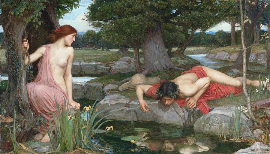 Narcissus Painting - Echo and Narcissus #8 by John William Waterhouse