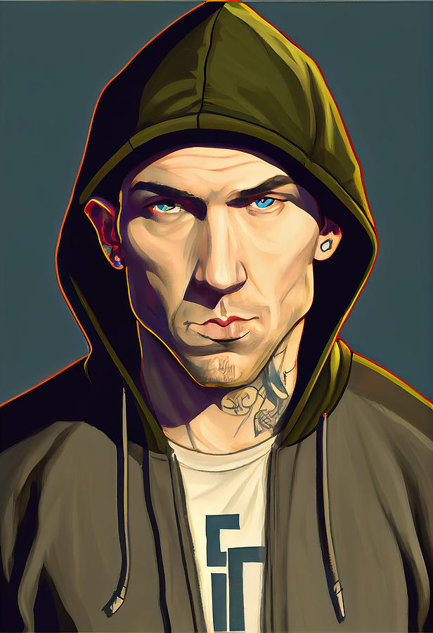 Eminem Caricature Mixed Media
