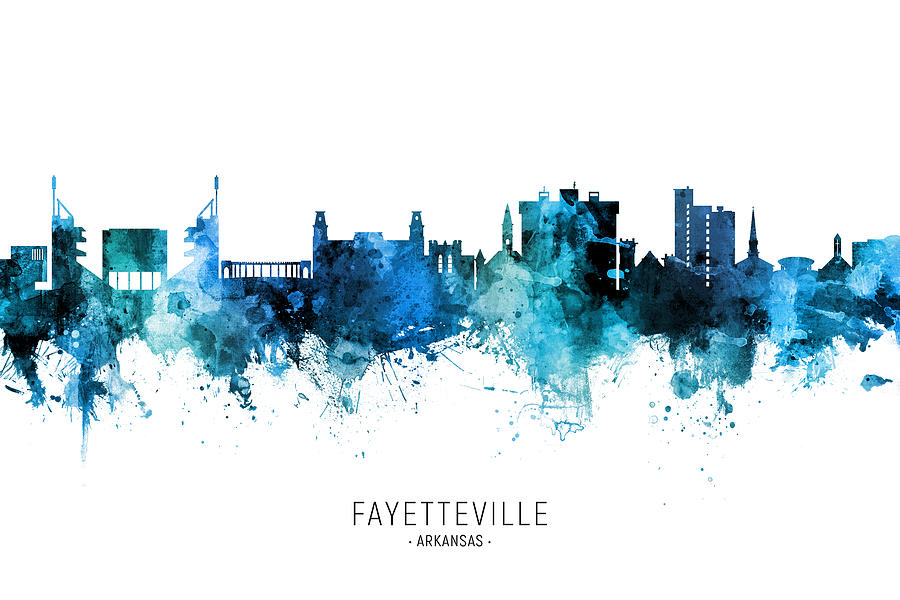 Fayetteville Arkansas Skyline #8 Digital Art by Michael Tompsett
