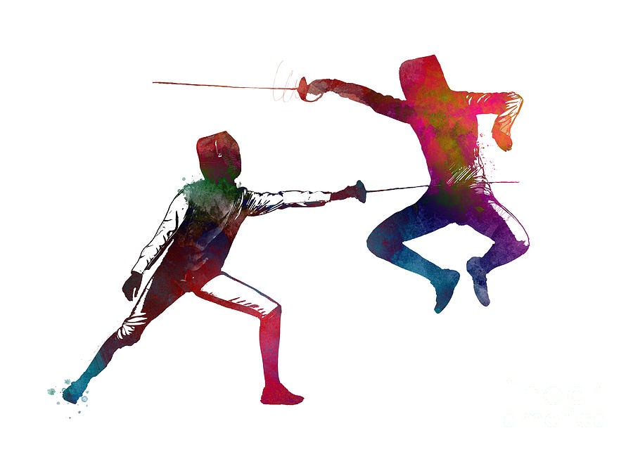 Fencing sport art #fencing #sport #8 Digital Art by Justyna Jaszke JBJart