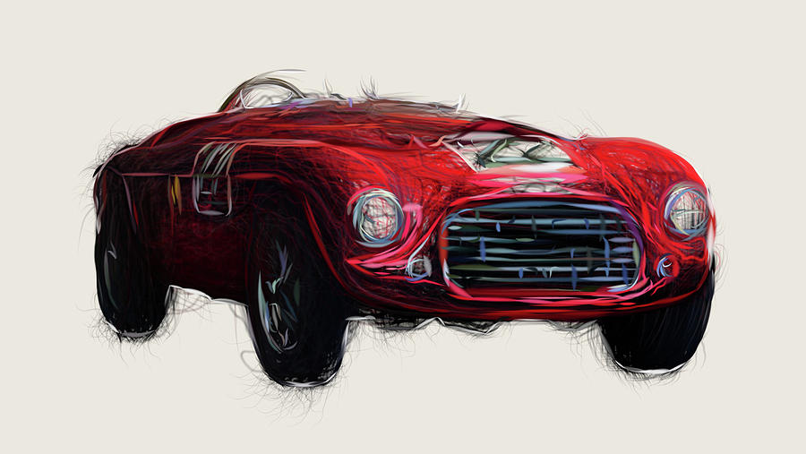 Ferrari 166 MM Drawing #8 Digital Art by CarsToon Concept