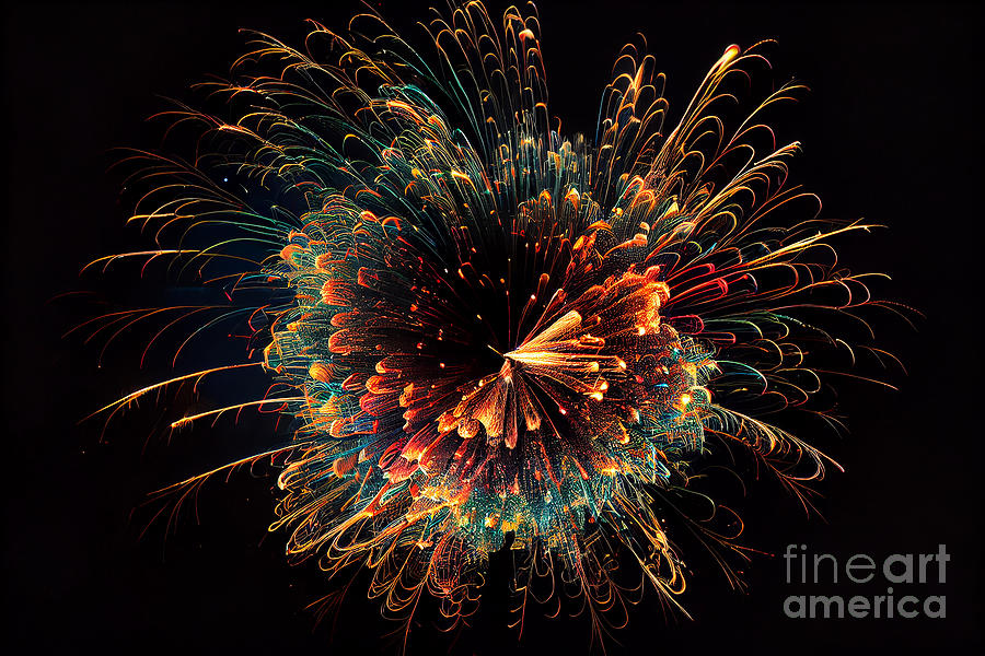 Series Digital Art - Fireworks magic #8 by Sabantha
