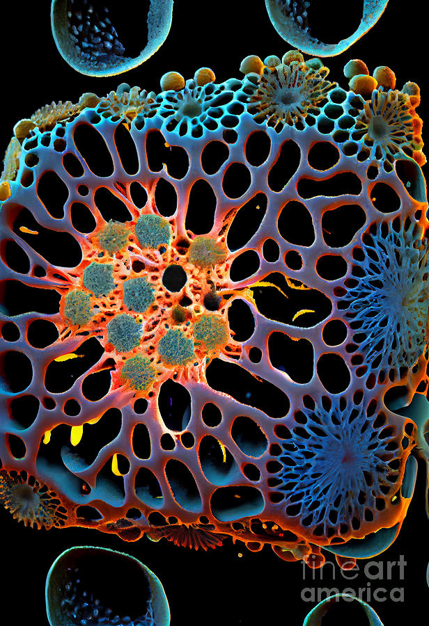 Floral Cell Structures Digital Art