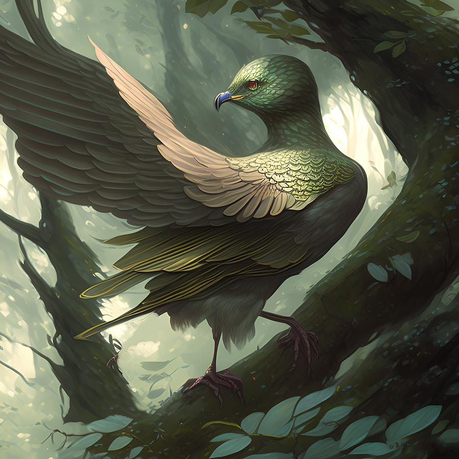 Flying Bird, Generative Ai Illustration Digital Art
