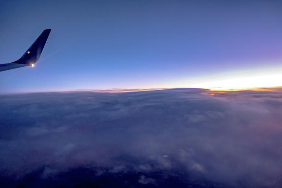 Flying Over Rockies In Airplane From Salt Lake City At Sunset #8 Photograph by Alex Grichenko
