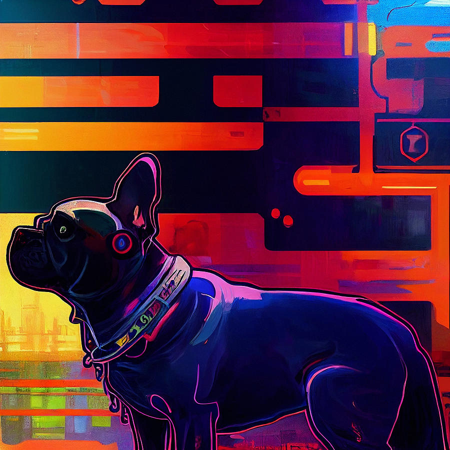 Dog Mixed Media - French bulldog #8 by SampadArt Gallery