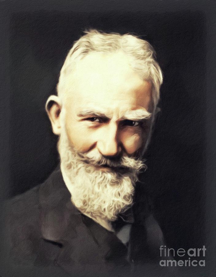 Vintage Painting - George Bernard Shaw, Literary Legend #8 by Esoterica Art Agency