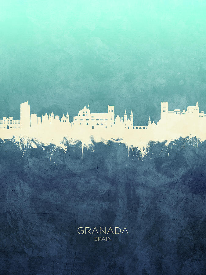Granada Spain Skyline #8 Digital Art by Michael Tompsett