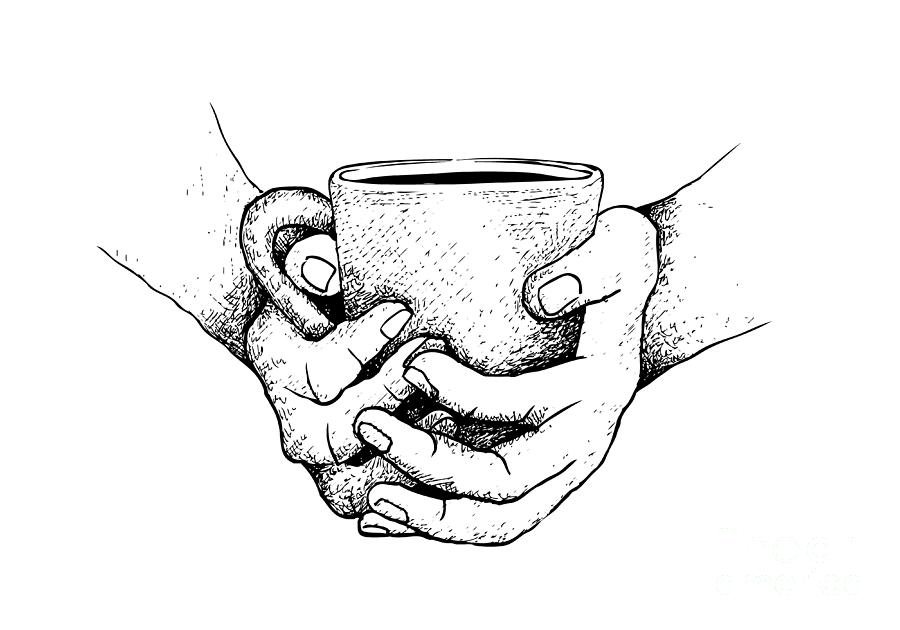 Bath in hot coffee | Coffee cup drawing, Coffee drawing, Mug drawing