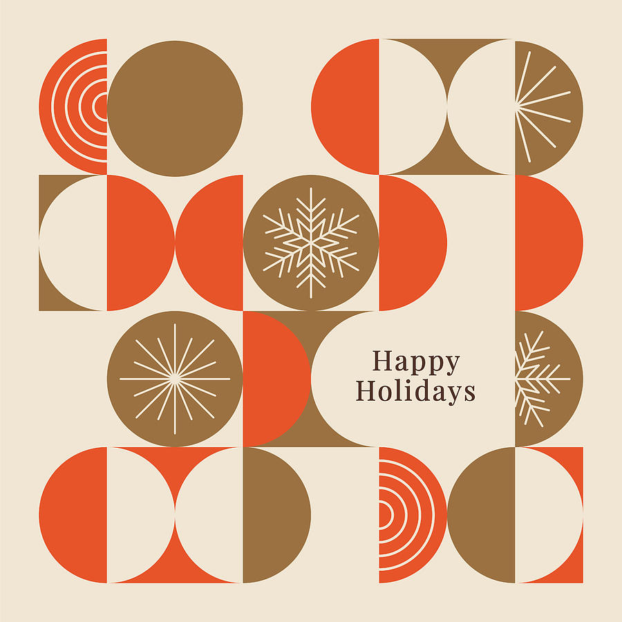 Happy holidays card with modern geometric background. #8 Drawing by Discan