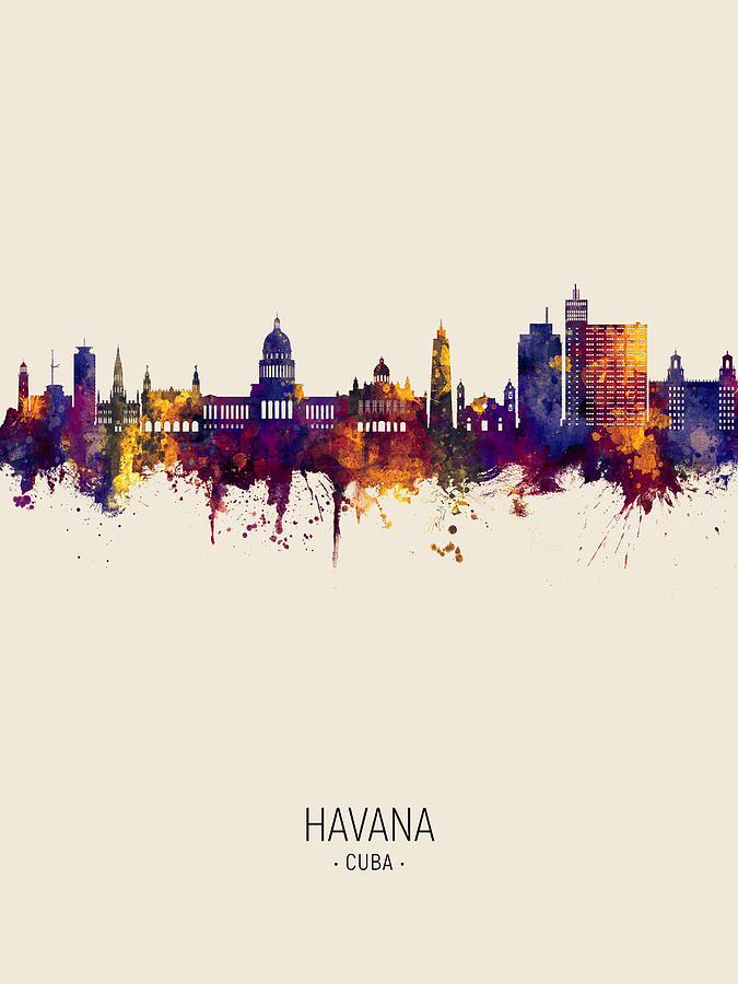 Havana Cuba Skyline #8 Digital Art by Michael Tompsett