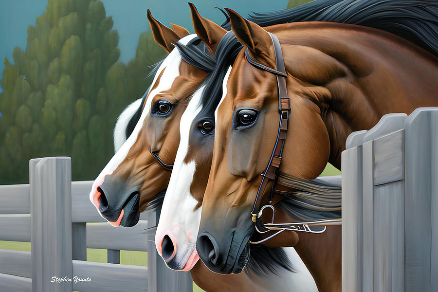 Horses #8 Digital Art by Stephen Younts