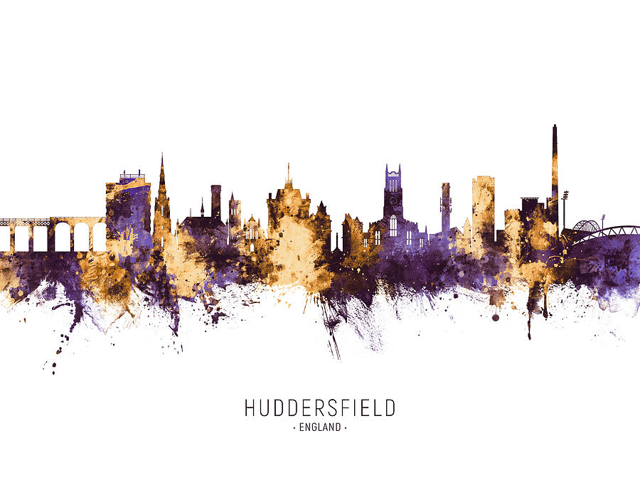 Huddersfield England Skyline #8 Digital Art by Michael Tompsett