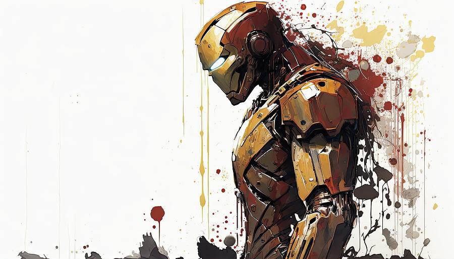 Iron Man armour concept art watercolour painting style image Photograph ...