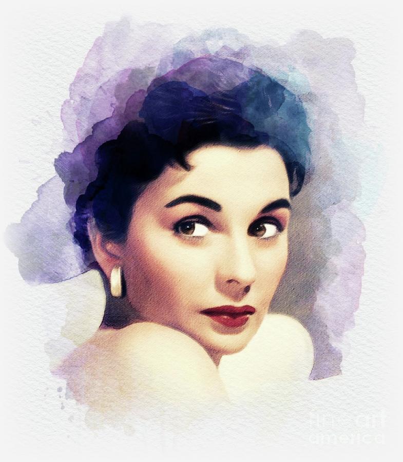 Jean Simmons, Vintage Actress Painting