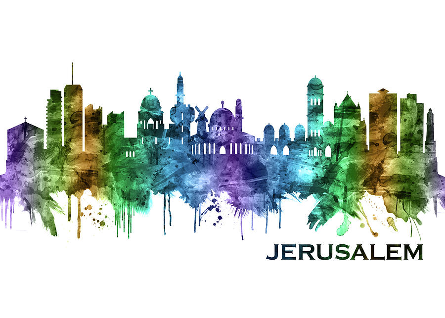 Jerusalem Israel Skyline #8 Mixed Media by NextWay Art - Pixels