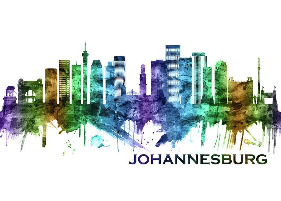 Johannesburg South Africa Skyline Mixed Media