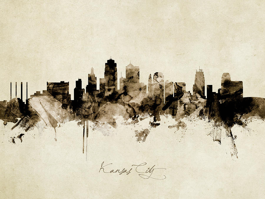 Kansas City Missouri Skyline #8 Digital Art by Michael Tompsett