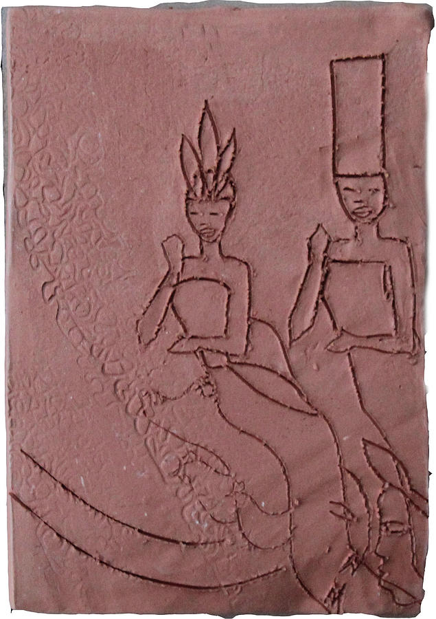 Kintu and Nambi En Route To Earth #8 Ceramic Art by Gloria Ssali
